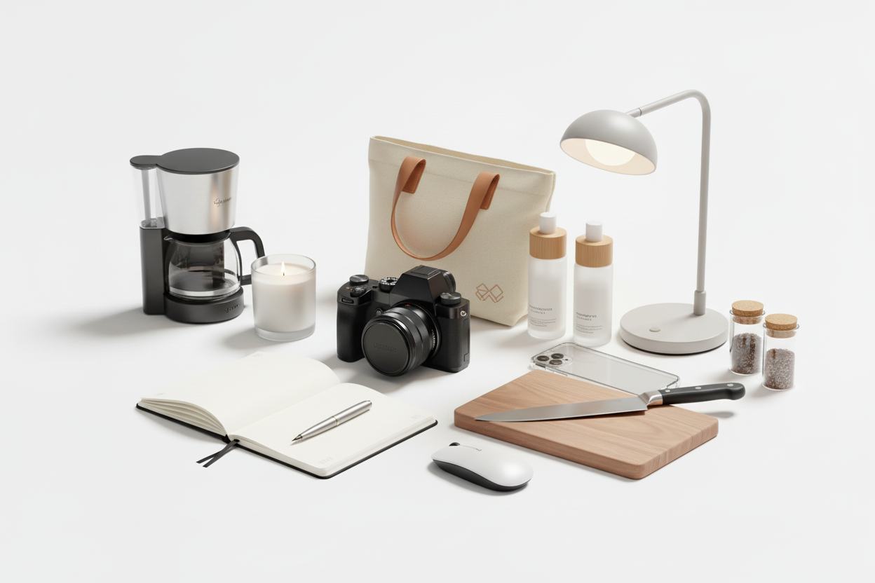 Work, wellness and kitchen products banner